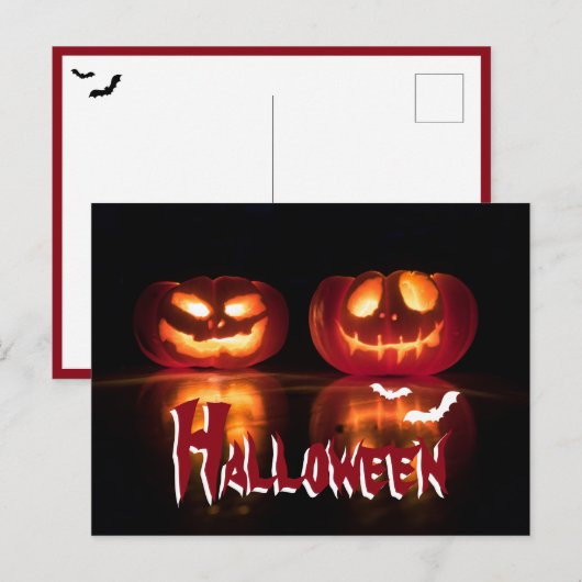 Creepy Pumpkins Halloween Briefkaart (Voorkant / Achterkant)