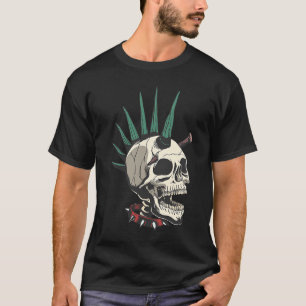 Creepy Punk skelet met opname in de schedel T-shirt