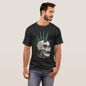 Creepy Punk Skeleton With Stake In Skull T-shirt (Voorkant volledig)