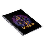 Creepy Purple Mansion Spooky Haunted House Notitieboek (Rechterzijde)