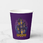 Creepy Purple Mansion Spooky Haunted House Papieren Bekers (Voorkant)