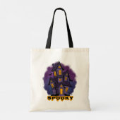 Creepy Purple Mansion Spooky Haunted House Tote Bag (Achterkant)