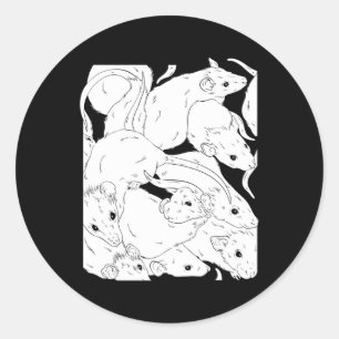 Creepy Rat King I Wicca Heks Pastel Gothic Ratten Ronde Sticker