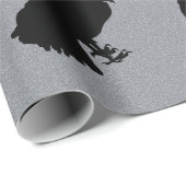 Creepy Raven Silhouettes Gothic Halloween Cadeaupapier (Rol Hoek)