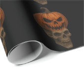 Creepy Realistic Halloween Pumpkin Skull Sticker Cadeaupapier (Rol Hoek)