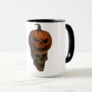 Creepy Realistic Halloween Pumpkin Skull Sticker Mok