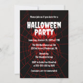 Creepy Red | Black Widow Spider Halloween Party Kaart (Voorkant)