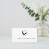 Creepy Red Eye Skull Calling Card Contactkaartje (Staand voorkant)
