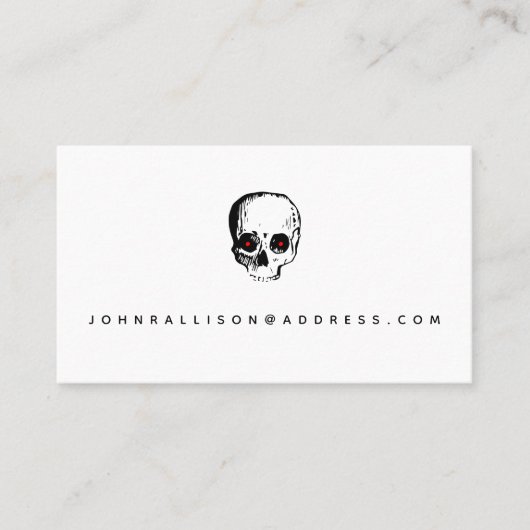 Creepy Red Eye Skull Calling Card Contactkaartje (Voorkant)