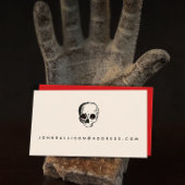 Creepy Red Eye Skull Calling Card Contactkaartje