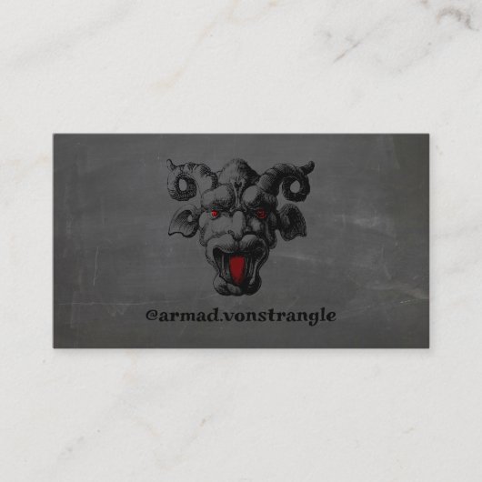 Creepy Red Eyed Gargoyle Macabre Visitekaartje (Voorkant)