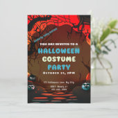 Creepy Red Landschap Branches Zon Halloween Kaart (Staand voorkant)