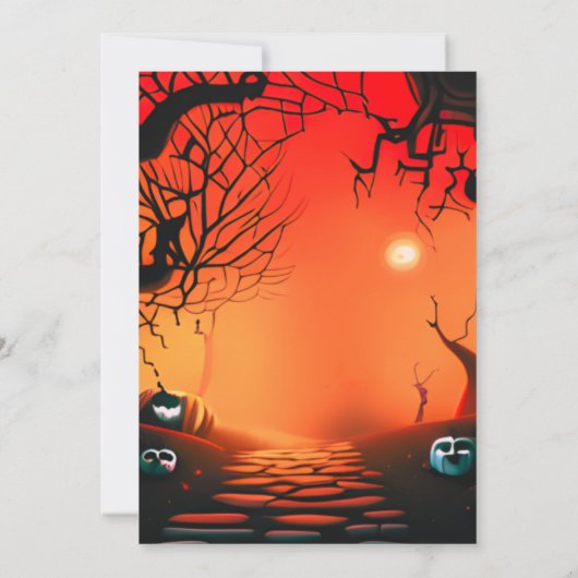Creepy Red Landschap Branches Zon Halloween Kaart (Achterkant)