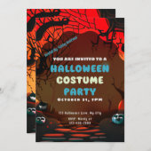 Creepy Red Landschap Branches Zon Halloween Kaart (Voorkant / Achterkant)