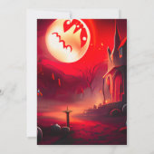 Creepy Red Landschap Enge Zon Halloween Kaart (Achterkant)