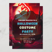 Creepy Red Landschap Enge Zon Halloween Kaart (Voorkant / Achterkant)