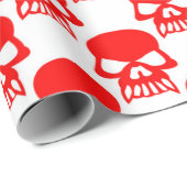 Creepy Red Skull Skeleton Halloween Gift Cadeaupapier (Rol Hoek)