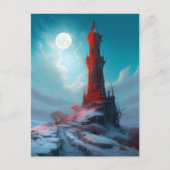Creepy Red Tower Landscape Fantasy Art Briefkaart (Voorkant)