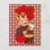 Creepy Retro Valentijnsdag Boy met Ax Feestdagenkaart (Voorkant)