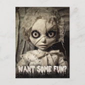 Creepy Sack Doll Budget Volwassen Halloween Uitnod Briefkaart (Voorkant)