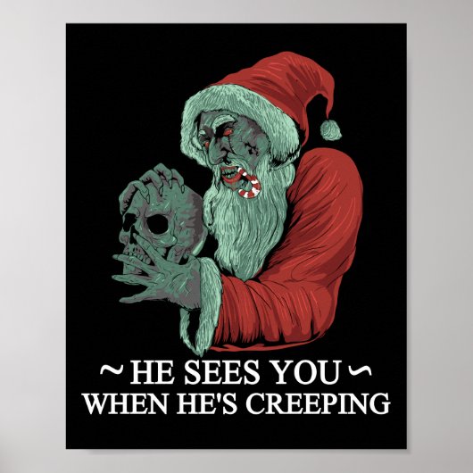 Creepy Santa Claus Krampus Kerstmis Poster (Voorkant)