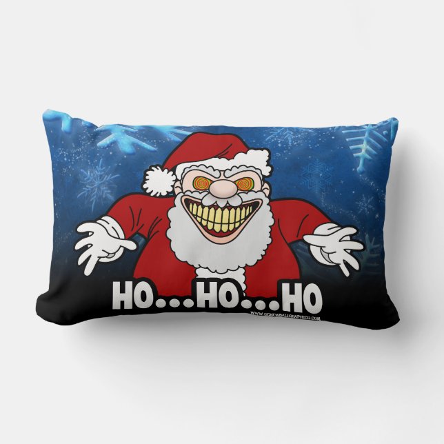 Creepy Santa Claus Screwball Graphics HOHOHO Kussen (Voorkant)