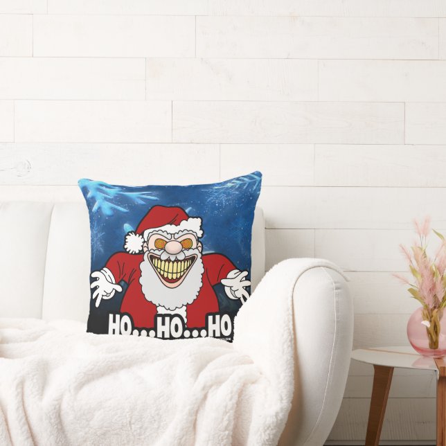 Creepy Santa Claus Screwball Graphics HOHOHO Kussen (Bank)