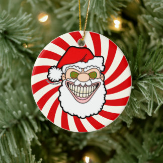 Creepy Santa Claus Screwball Graphics Keramisch Ornament