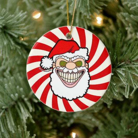 Creepy Santa Claus Screwball Graphics Keramisch Ornament (Boom)