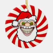 Creepy Santa Claus Screwball Graphics Keramisch Ornament (Voorkant)