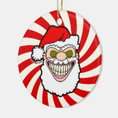 Creepy Santa Claus Screwball Graphics Keramisch Ornament (Links)
