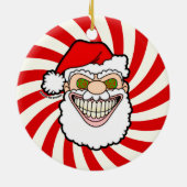 Creepy Santa Claus Screwball Graphics Keramisch Ornament (Achterkant)