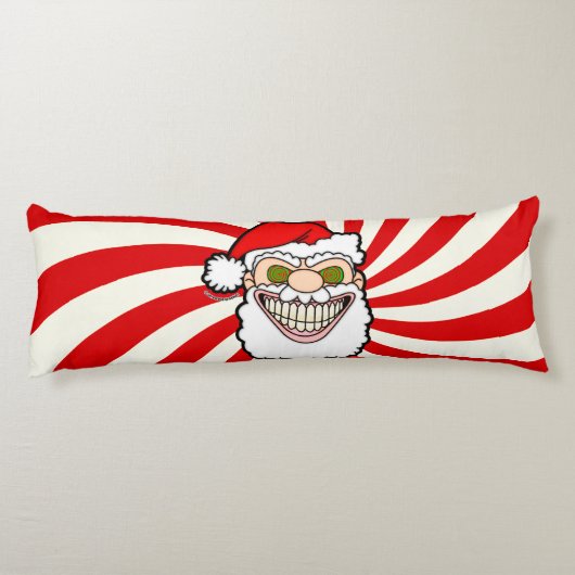 Creepy Santa Claus Screwball Graphics Lichaamskussen (Achterkant)
