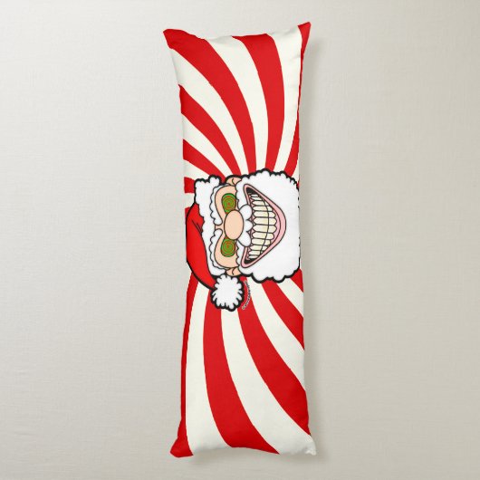 Creepy Santa Claus Screwball Graphics Lichaamskussen (Achterkant (Verticaal))