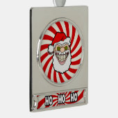 Creepy Santa Claus Screwball Graphics Verzilverd Banner Ornament (Rechts)