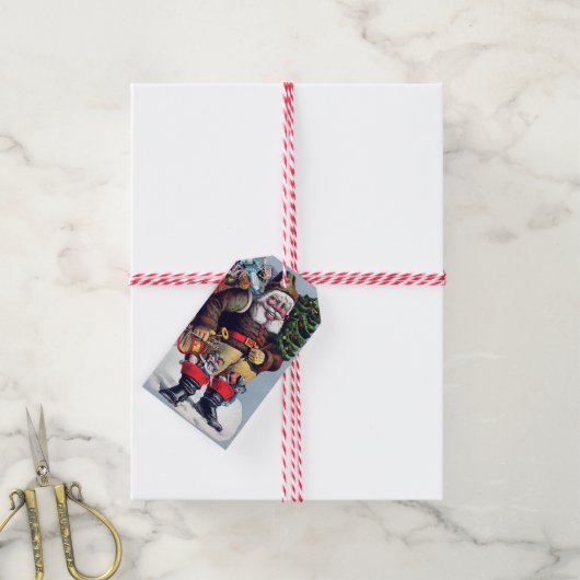 Creepy Santa Gift-Labels Cadeaulabel (Met Touw)