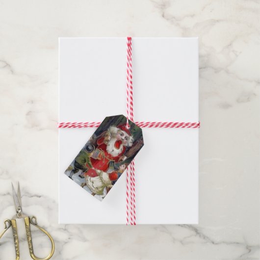 Creepy Santa Gift-Labels Cadeaulabel (Met Touw)