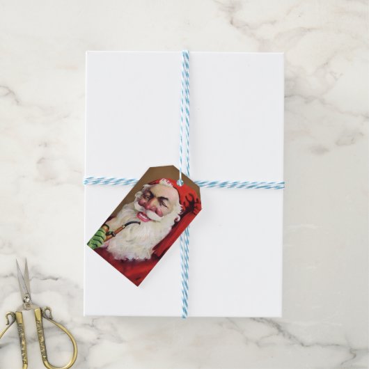 Creepy Santa Gift-Labels Cadeaulabel (Met Touw)