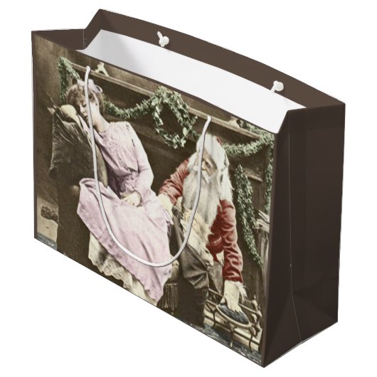 Creepy Santa Groot Cadeauzakje (Achterkant Gekanteld)