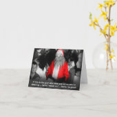 Creepy Santa ziet je als je slaapt Kaart (Gele Bloem)