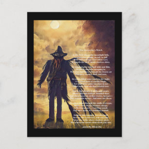 Creepy Scarecrow donkere kunst en gedicht Briefkaart