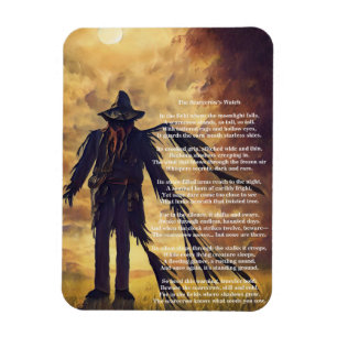 Creepy Scarecrow donkere kunst en gedicht Magneet