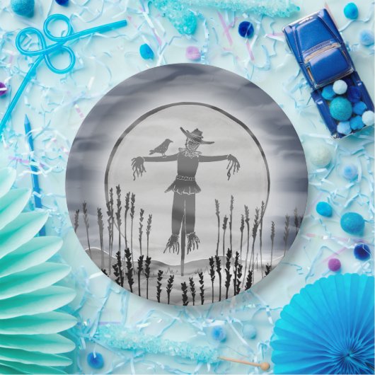 Creepy Scarecrow Halloween Party Papieren Bordje (Feest)