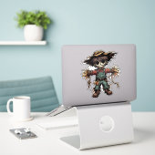 Creepy Scarecrow kleine jongen kleur illustratie k Sticker (Laptop op bureau)