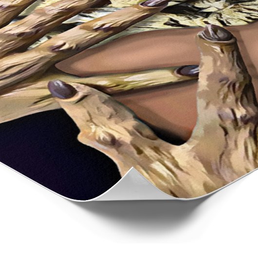 Creepy Scarecrow Woman Horror Original Art Poster (Hoek)