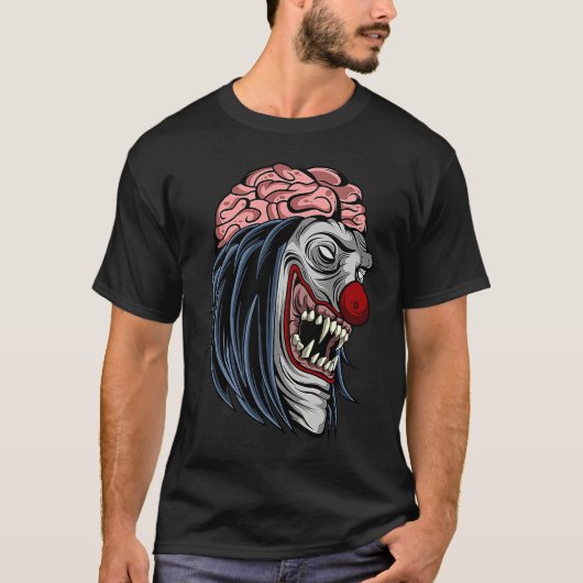 Creepy Scary Halloween Evil Zombie Clown Horror T-shirt (Voorkant)