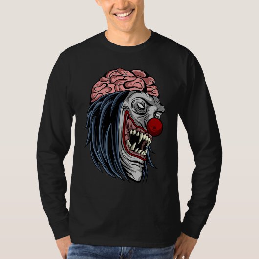 Creepy Scary Halloween Evil Zombie Clown Horror T-shirt (Voorkant)