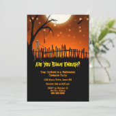Creepy & Scary Halloween Party Kaart (Staand voorkant)