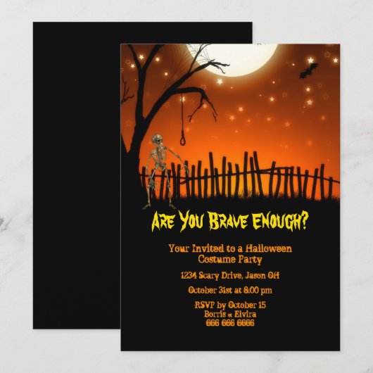 Creepy & Scary Halloween Party Kaart (Voorkant / Achterkant)