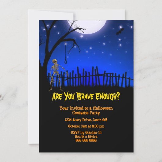 Creepy & Scary Halloween Party Kaart (Voorkant)